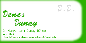 denes dunay business card